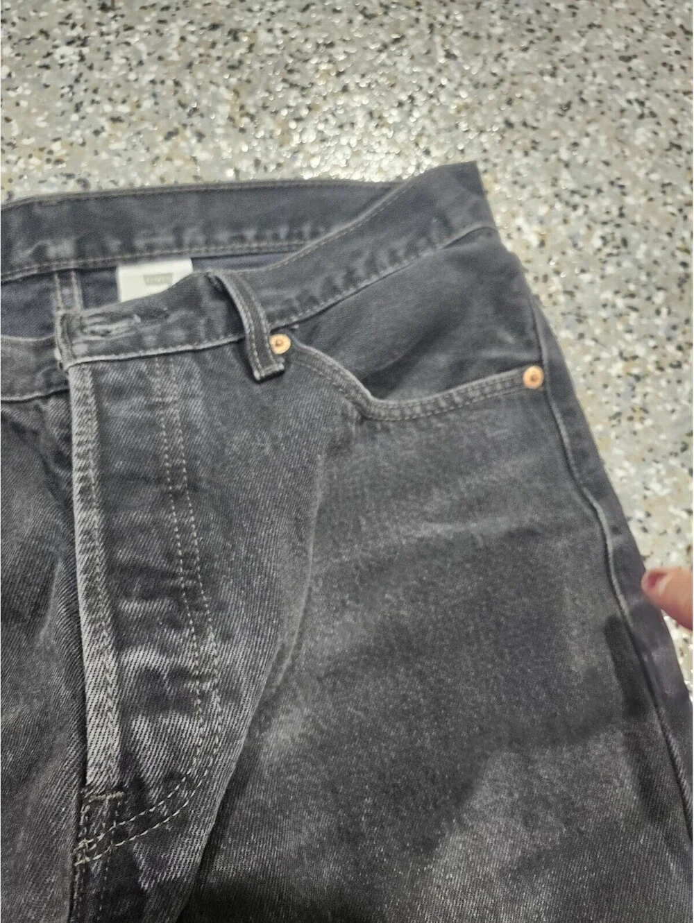 LEVI STRAUSS 501 Levis Red Tab Riveted Button Fly GRAY Jeans Tag Size W34 X L32